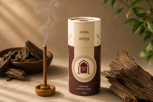 Oudh Premium Dhoop Sticks + Sandalwood Ittar Bottle