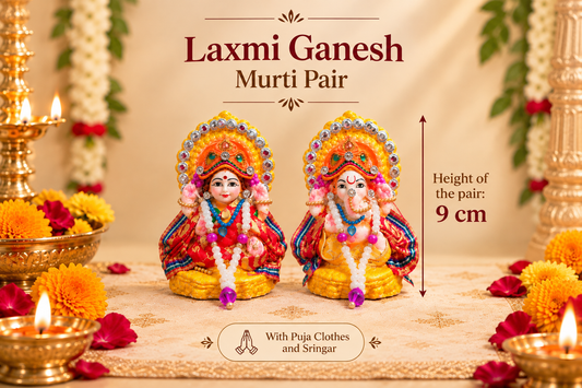 Lord Laxmi-Ganesh Pair with Poshak & Sringar